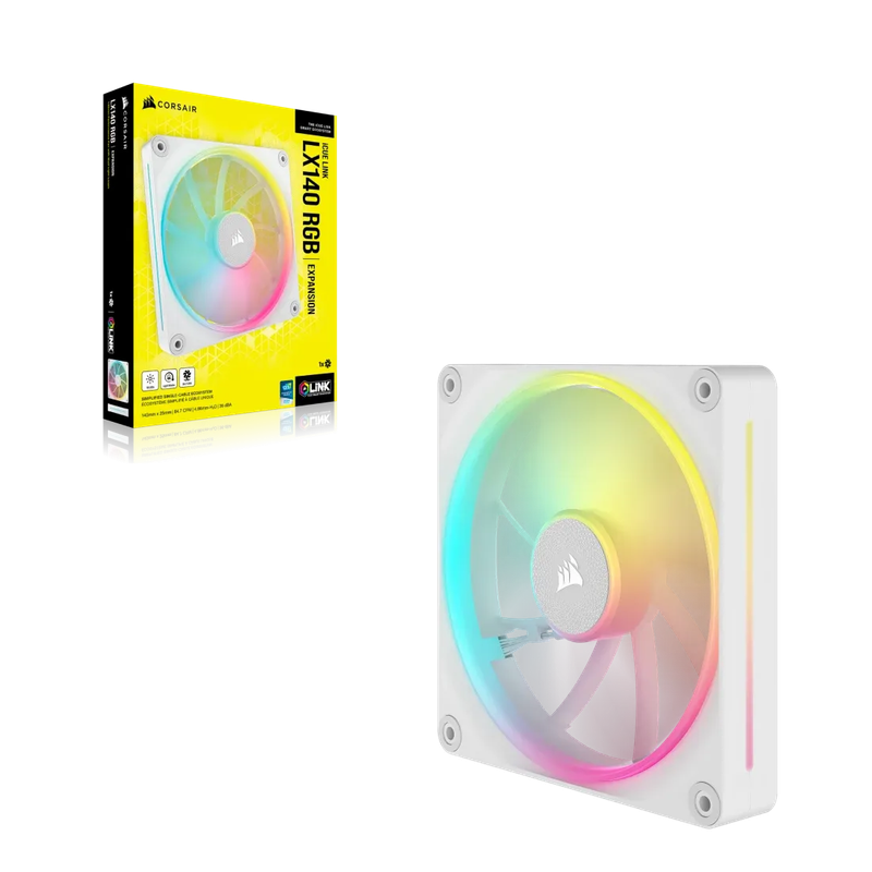 Corsair iCUE LINK LX140 RGB 120mm PWM Fan - Dual Light Loops  Requires iCUE LINK System Hub (S...