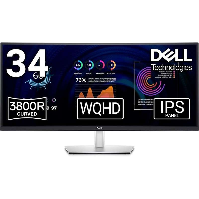 DELL 34 CURVED USB-C HUB MONITOR P3424WE - 86.5CM (34") HDMI (HDCP 2.3) DISPLAYPORT 1.2 (HDCP 2.3...