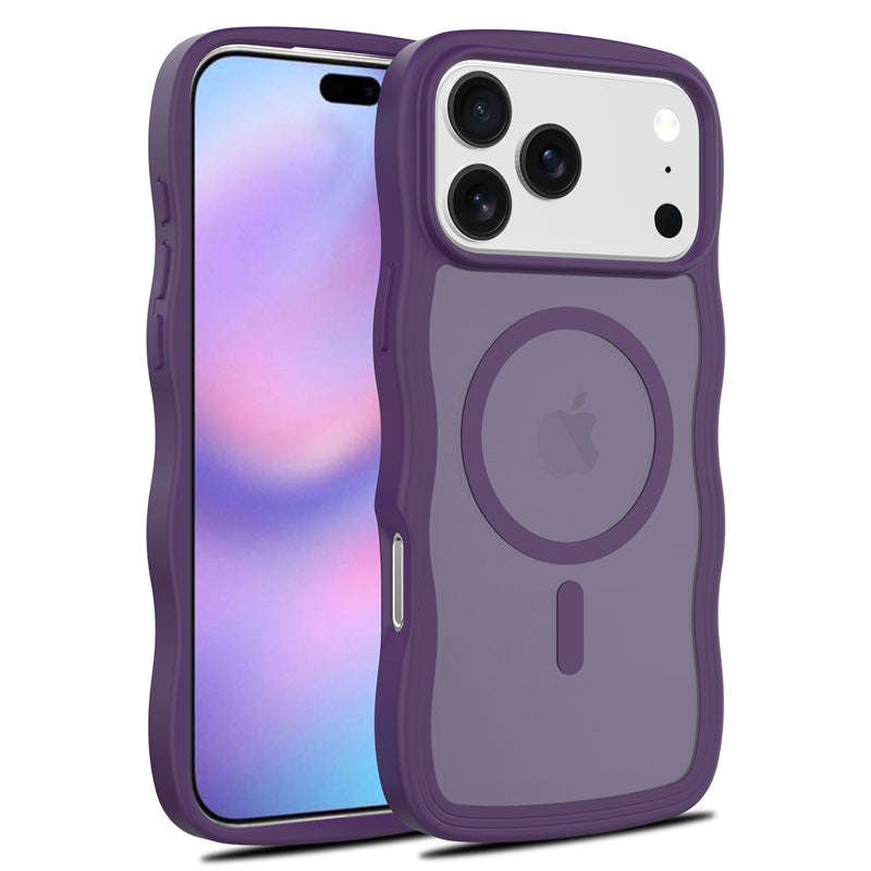 Magsafe Wavy Pattern Translucent Case for iPhone 17 Pro Purple