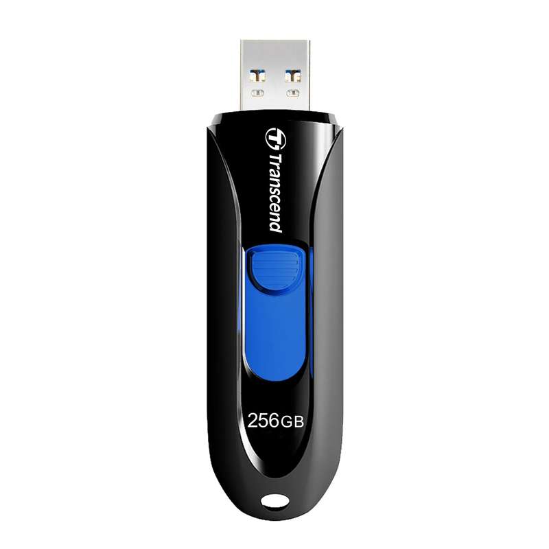TRANSCEND 64GB JF790 USB3.1 GEN 1 CAPLESS FLASH DRIVE - BLACK AND BLUE