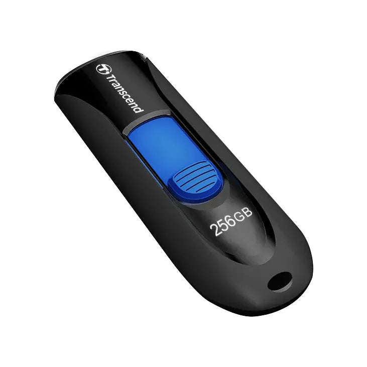 TRANSCEND 128GB JF790 USB3.1 GEN 1 CAPLESS FLASH DRIVE - BLACK AND BLUE