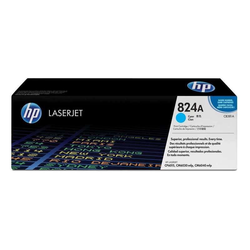 HP 824A Cyan Original LaserJet Toner Cartridge;21;000 pages. . (Colour LaserJet CLJ CM6030/6040/ ...