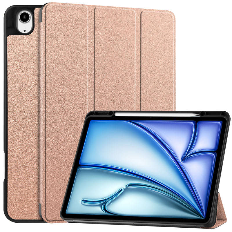 Triple Folding with TPU Pen Slot Case for iPad Air 13 2024/Air 13 2025 Rose Gold