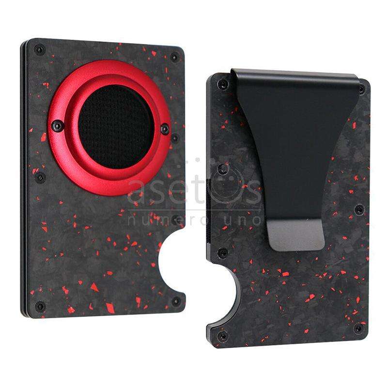 Slim Business Forged Carbon Fiber Airtag Wallet Card Holder Rfid Metal Aluminum Case with Cash Cl...