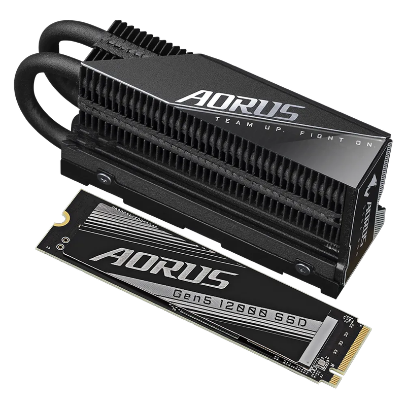 Gigabyte AORUS Gen5 12000 SSD 1TB read 11;700 MB/s; Write 9;500MB/s.