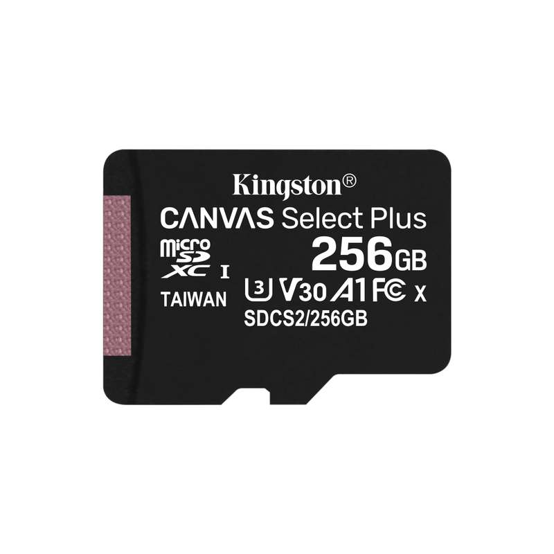 KINGSTON 256GB MICSDXC CANVAS SELECT PLUS 100R A1 C10 CARD + ADP