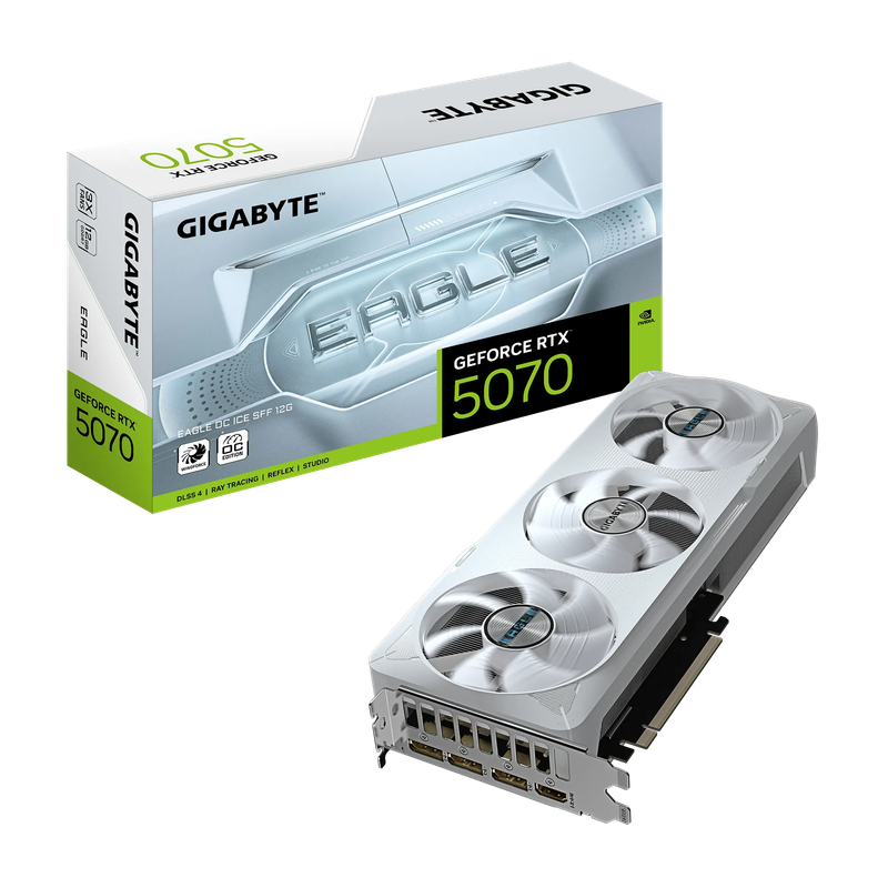 GIGABYTE nVidia GeForce RTX 5070 EAGLE OC ICE SFF - 12GB GDDR7 HDMIx1/DPx3