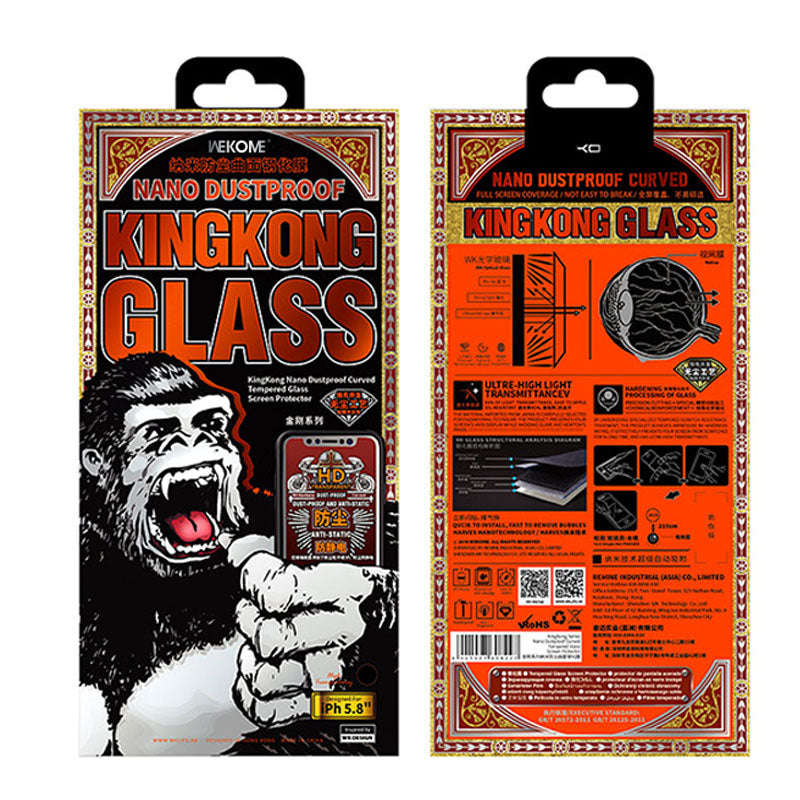 WEKOME WTP-029 KingKong Series Nano Dustproof Curved Tempered Glass Screen Protector for iPhone 1...