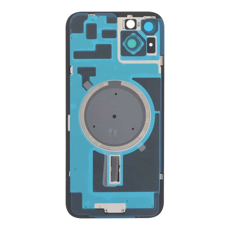 Battery Door + Back Camera Lens and Bezel with Magnetism Ring+Metal Plate for iPhone 14 Plus Purp...