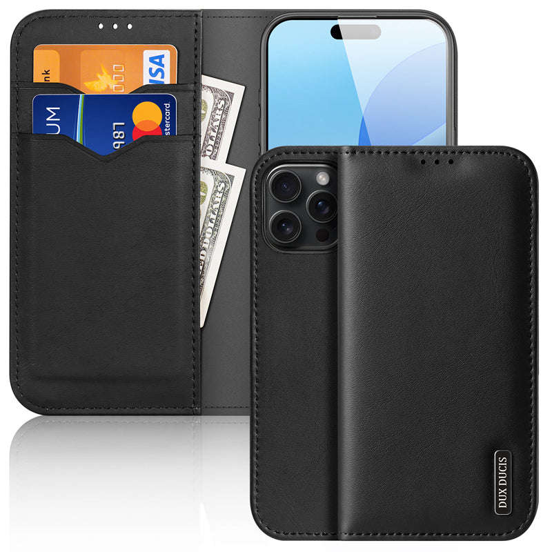 DUX DUCIS Hivo Series Magnetic Horizontal Flip Leather TPU + PU Case for iPhone 16 Pro Black