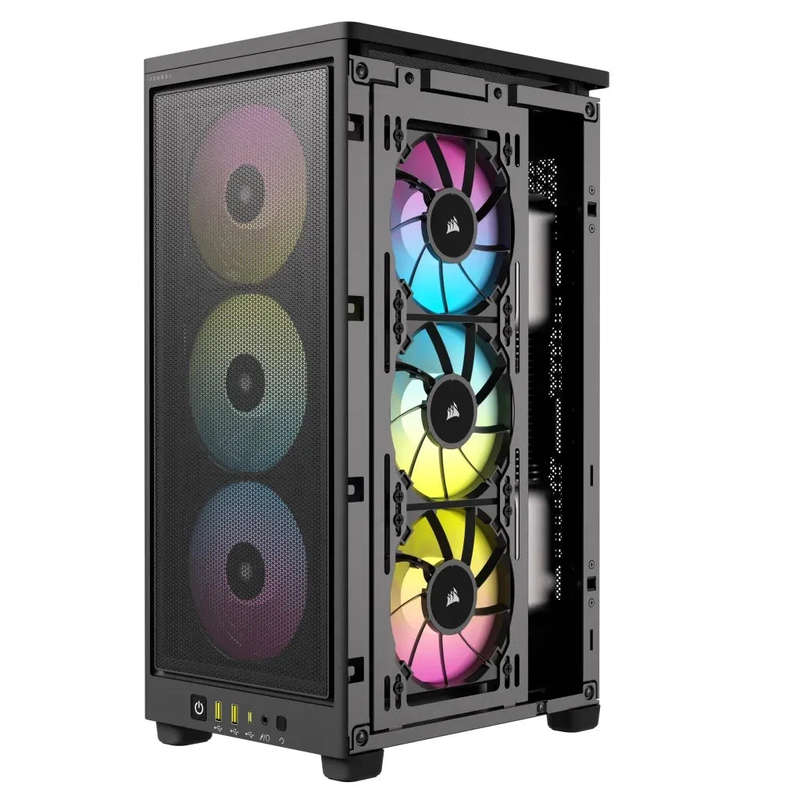 iCUE 2000D RGB AIRFLOW Black Mini-ITX PC Case; 3x 2.5'' Drive Bays; Up to 360mm Radiator compatib...