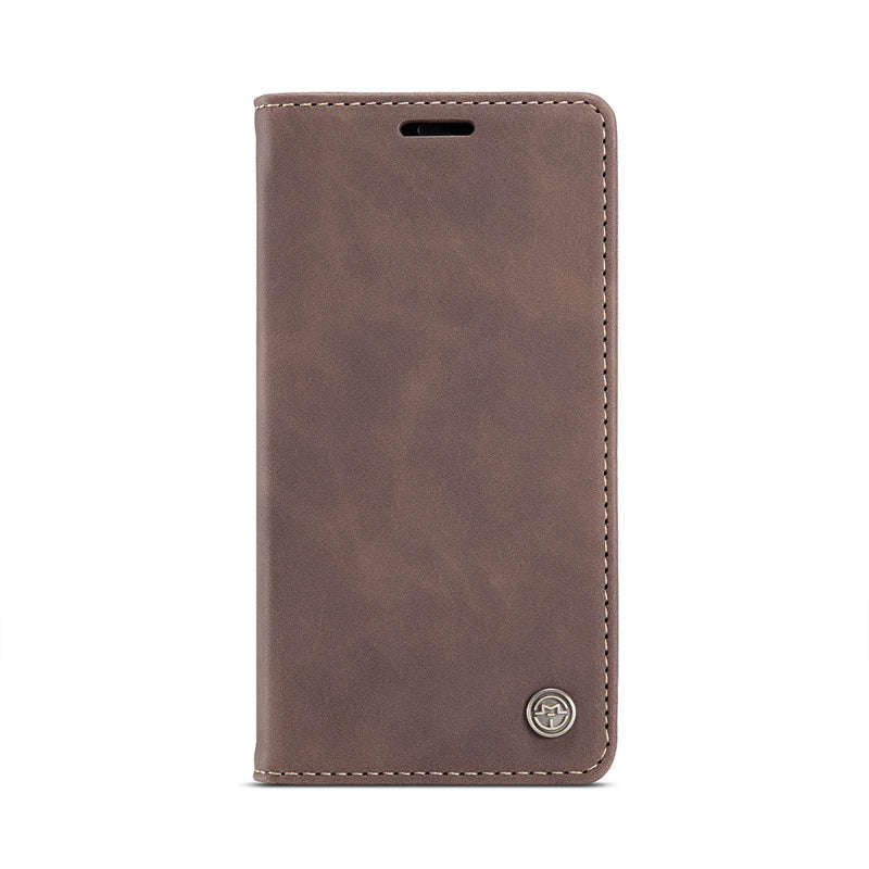 CaseMe-013 TPU Business Style Vintage Matte Horizontal Flap Leather Case for iPhone 12 Mini Brown