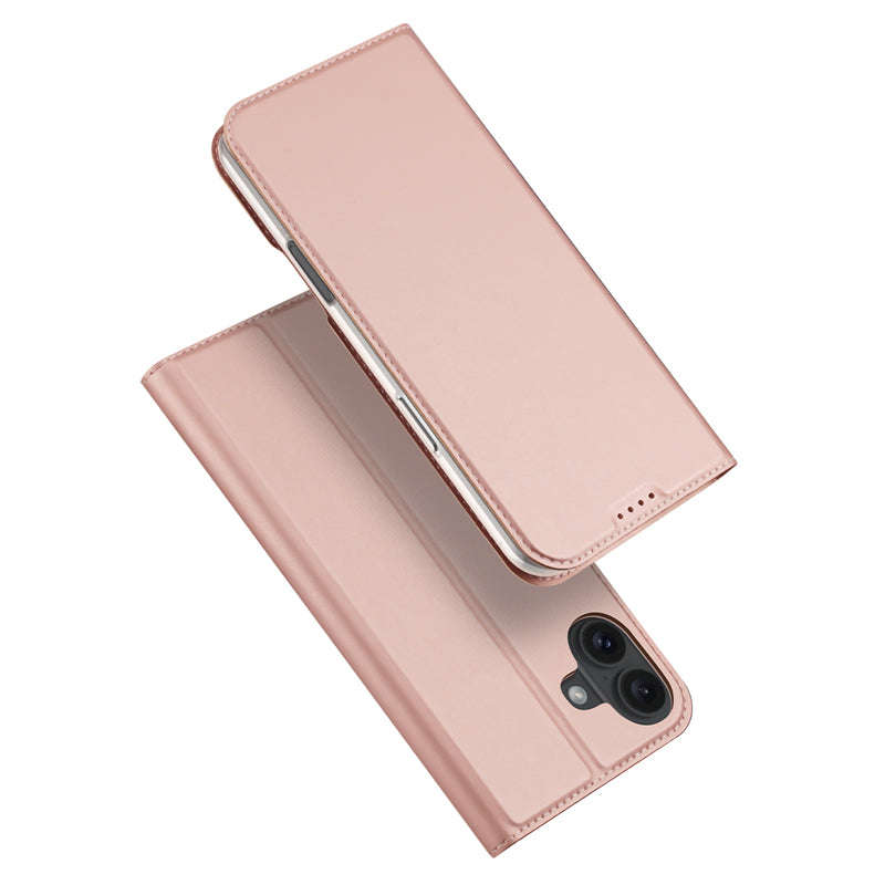 DUX DUCIS Skin Pro Series Magnetic Horizontal Flip Leather TPU + PU Case for iPhone 16 Pink