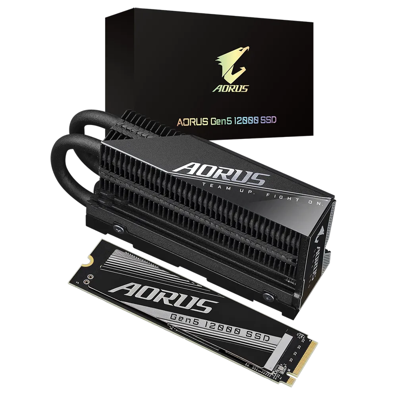 Gigabyte AORUS Gen5 12000 SSD 1TB read 11;700 MB/s; Write 9;500MB/s.