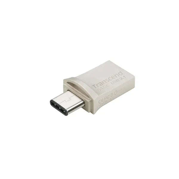 TRANSCEND 64GB JETFLASH 890 USB-C & USB 3.1 OTG FLASH DRIVE - SILVER