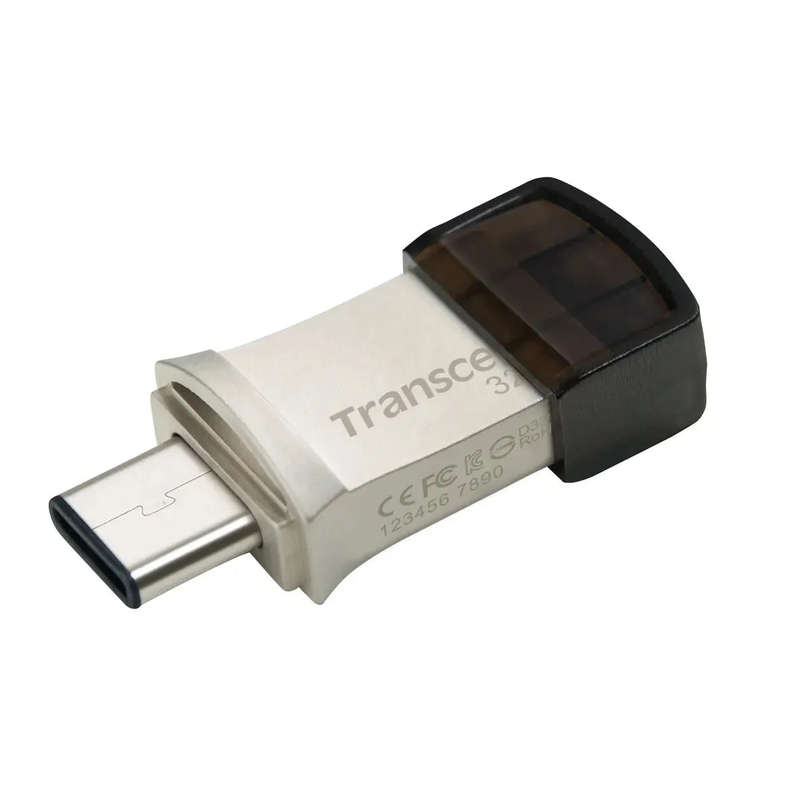 TRANSCEND 32GB JETFLASH 890 USB-C & USB 3.1 OTG FLASH DRIVE - SILVER