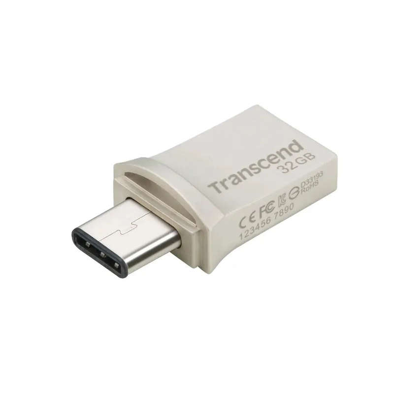 TRANSCEND 32GB JETFLASH 890 USB-C & USB 3.1 OTG FLASH DRIVE - SILVER