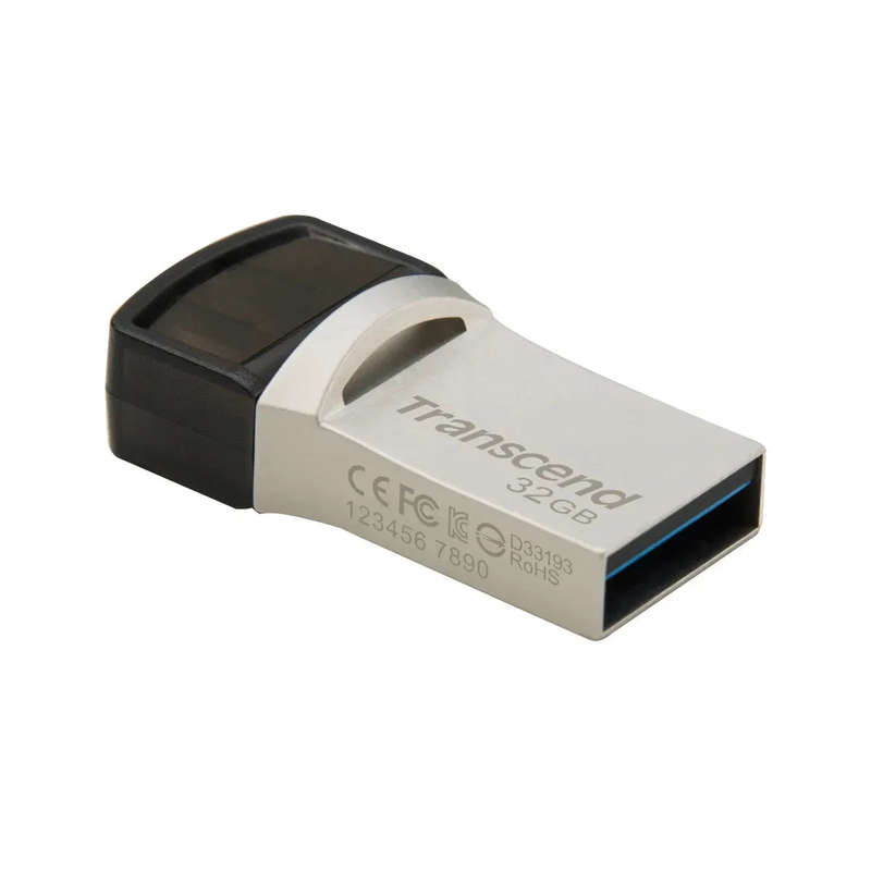 TRANSCEND 32GB JETFLASH 890 USB-C & USB 3.1 OTG FLASH DRIVE - SILVER