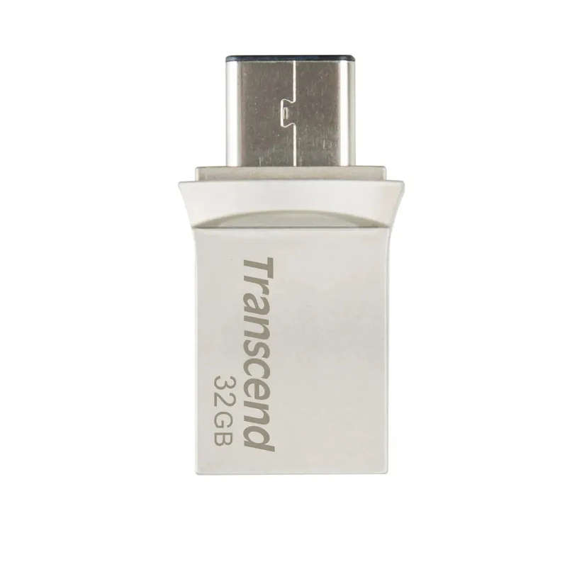 TRANSCEND 32GB JETFLASH 890 USB-C & USB 3.1 OTG FLASH DRIVE - SILVER