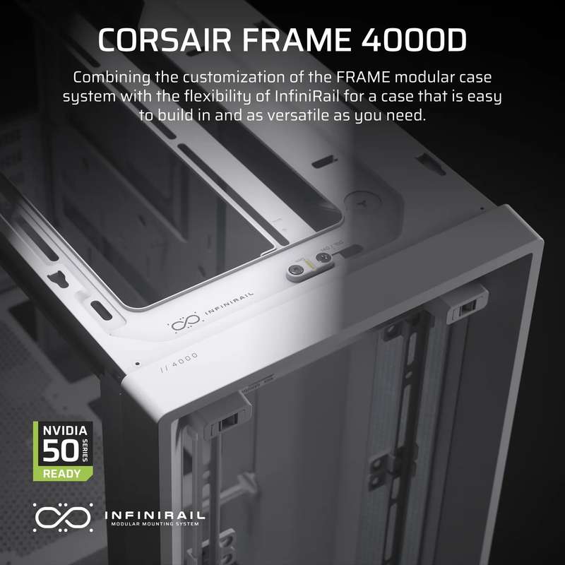 FRAME 4000D White Mid-Tower PC Case; 2x 3.5'' |  2x 2.5'' Drive Bays; Up to 360mm Radiator compat...