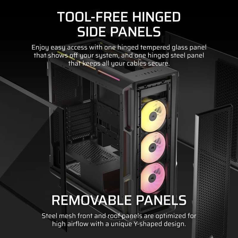 Corsair iCUE LINK 5000T LX RGB Mid-Tower PC Case; Black