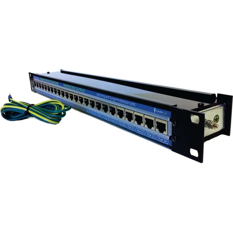 Clear Line 24 Port Gigabit Rackmount PoE Surge Arrestor