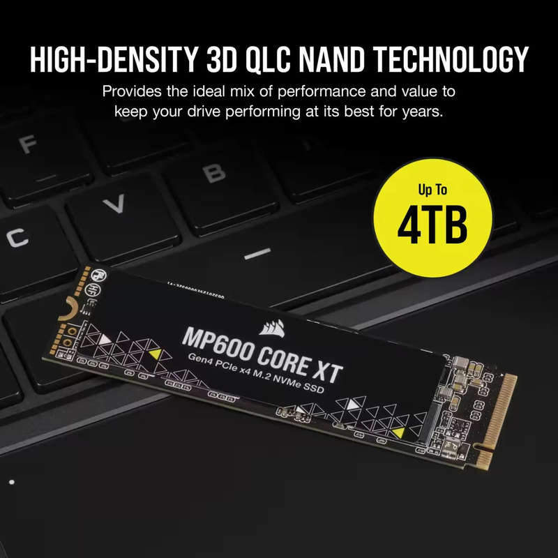 Corsair MP600 CORE XT 4TB NVMe PCIe M.2 SSD; Read Up To 5000MB/s; Write up to 4400MB/s