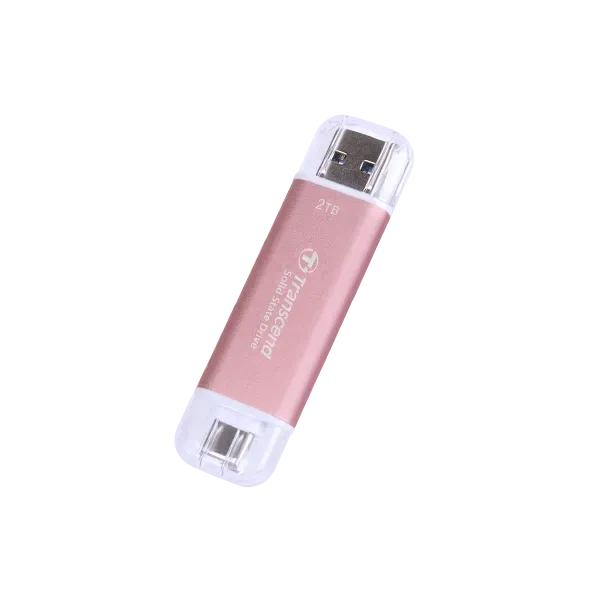 TRANSCEND 2 TB ESD310P USB3.2 TYPE A & C (USB 10Gbps) OTG COMPACT PORTABLE SSD  - Read 1050MB/s W...