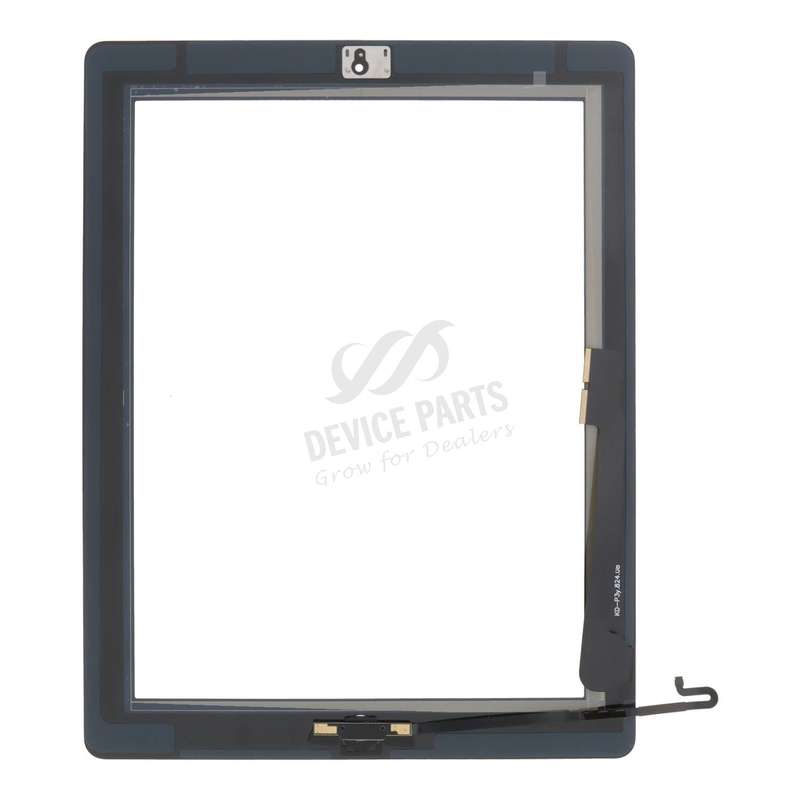 Touch Screen + Touch Screen Adhesive with Home Button Flex Cable for iPad 4 Black OEM