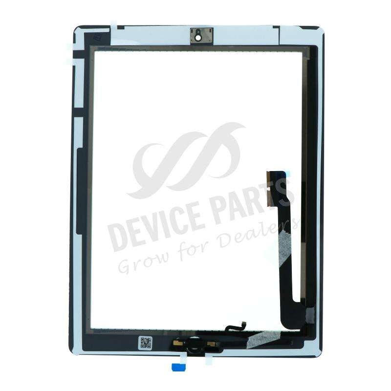 Touch Screen + Touch Screen Adhesive with Home Button Flex Cable for iPad 4 White OEM