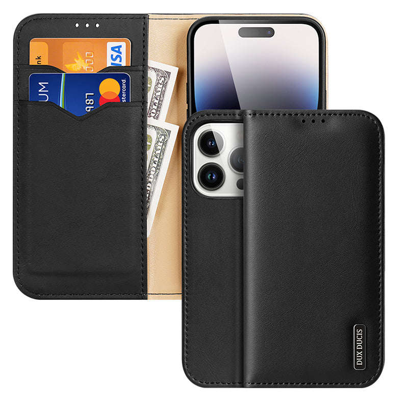 DUX DUCIS Hivo Series Magnetic Horizontal Flip Leather TPU + PU Case for iPhone 15 Pro Black