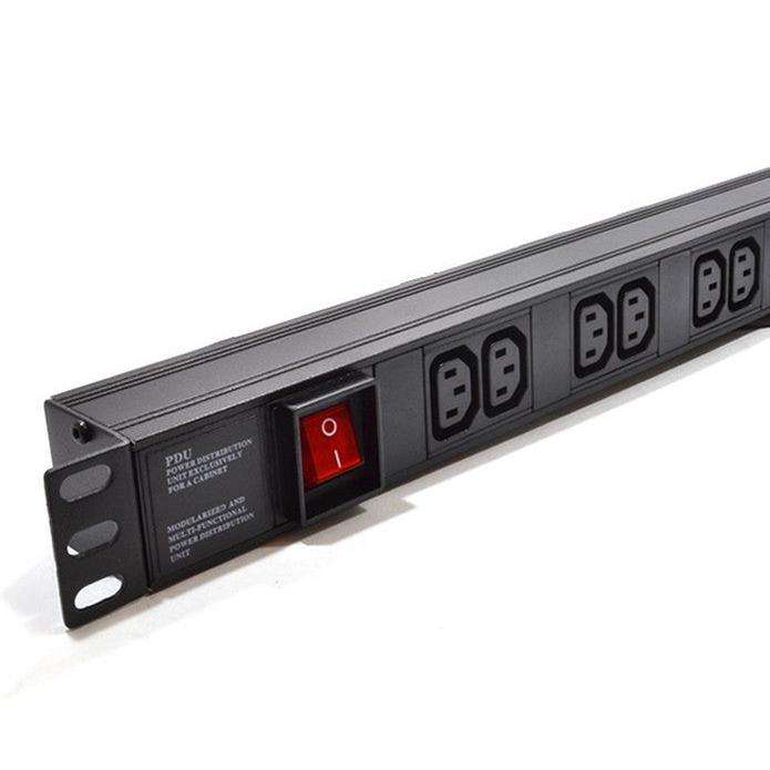 Acconet Power Distribution Unit, 1U, 6 way Female Kettle Cord, Black, With Switch, 2 Meter Cable SA