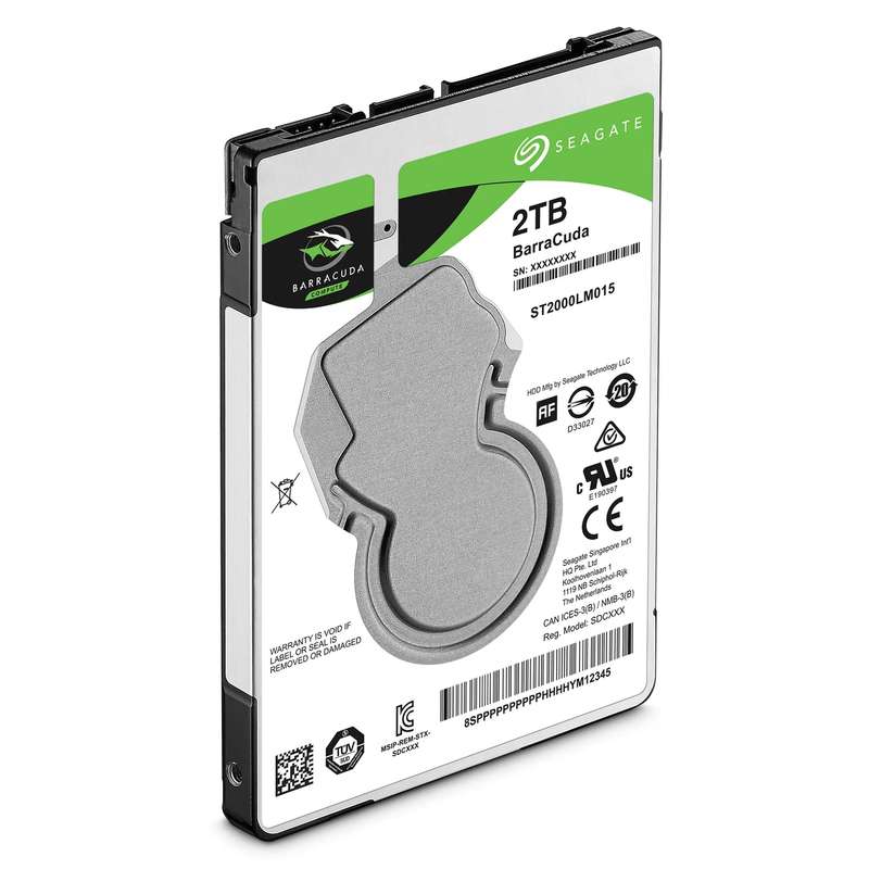 Seagate Barracuda 2TB; 2.5'' Notebook drive; SATA 6GB/s; RPM 5400; 128MB Cache; 7mm