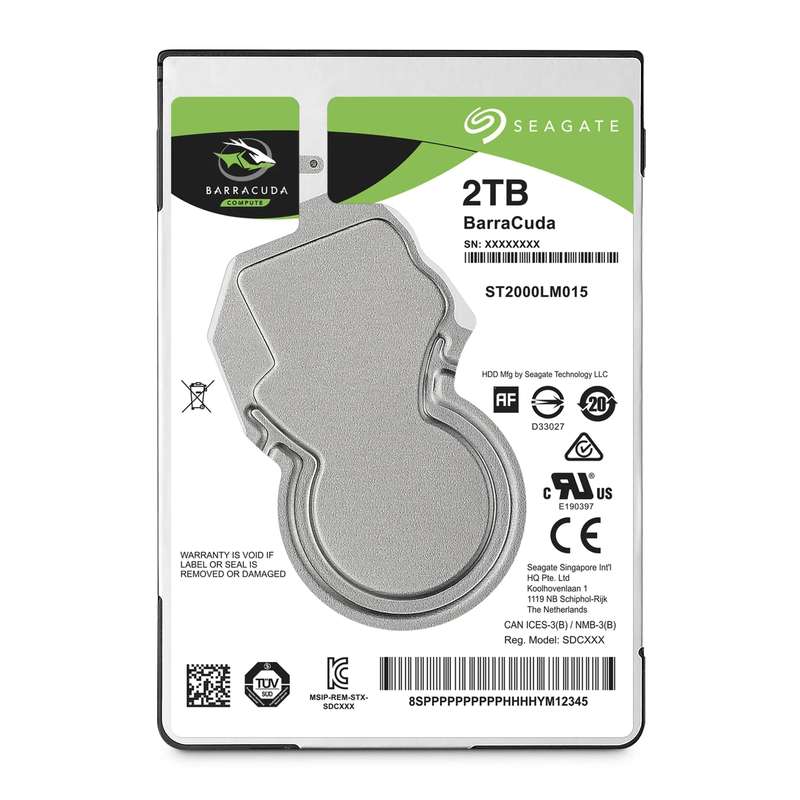 Seagate Barracuda 2TB; 2.5'' Notebook drive; SATA 6GB/s; RPM 5400; 128MB Cache; 7mm