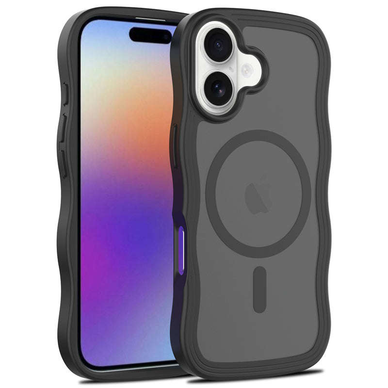 Magsafe Wavy Pattern Translucent Case for iPhone 17 Black