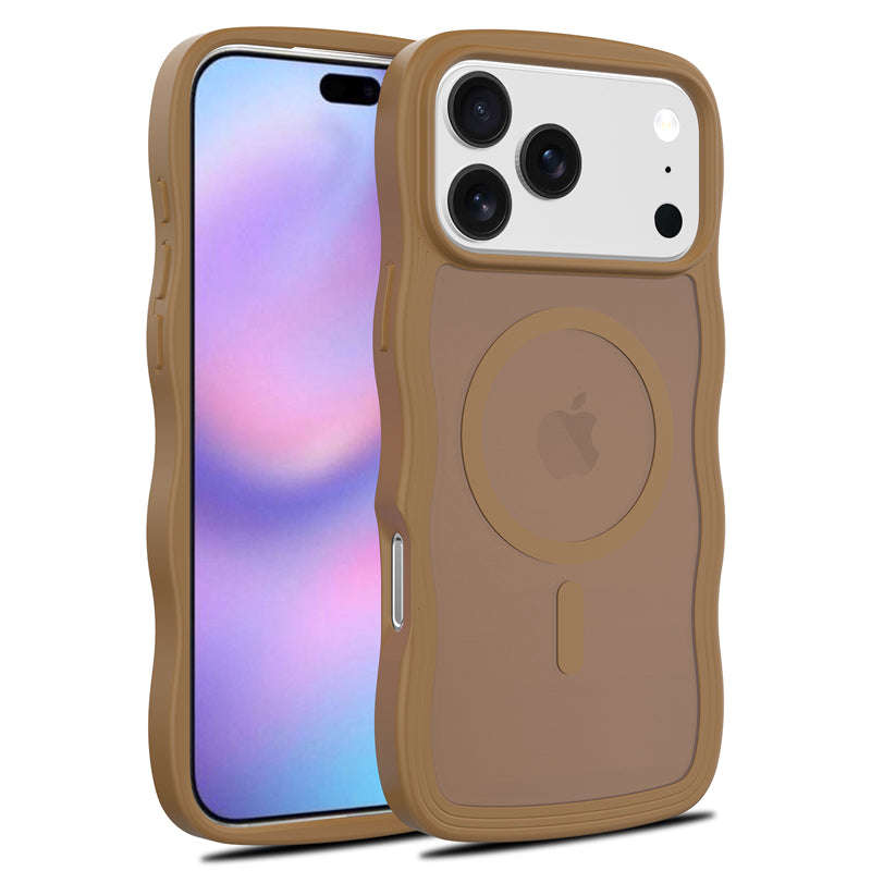 Magsafe Wavy Pattern Translucent Case for iPhone 17 Pro Max Brown