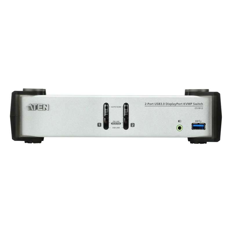 ATEN 2-port USB 3.0 DisplayPort Audio KVMP Switch support up to 3840x2160@30Hz W/(US/EU/OUT) CORD