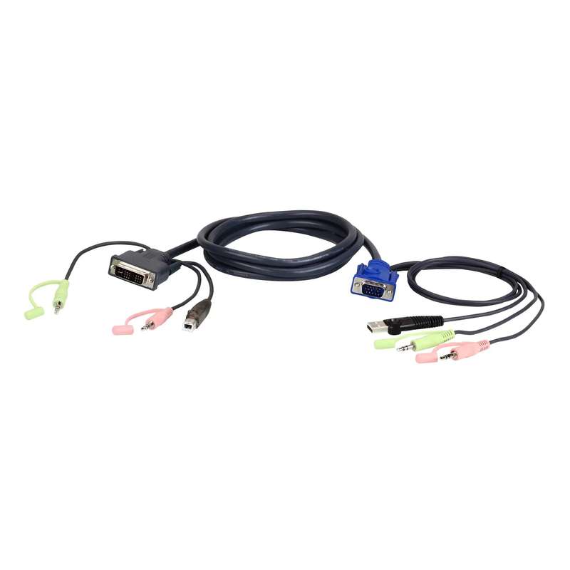 ATEN 3M USB VGA to DVI-A KVM Cable with Audio