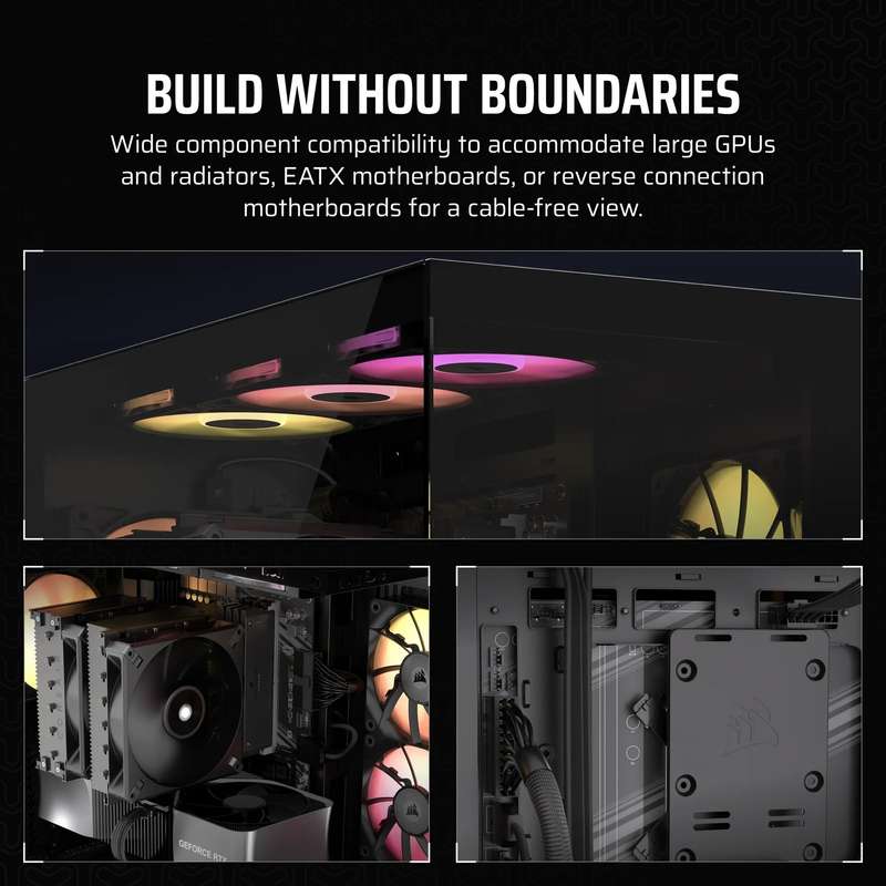 iCUE LINK 3500X RGB Black Mid-Tower PC Case; 2x 3.5'' |  2x 2.5'' Drive Bays; Up to 360mm Radiato...