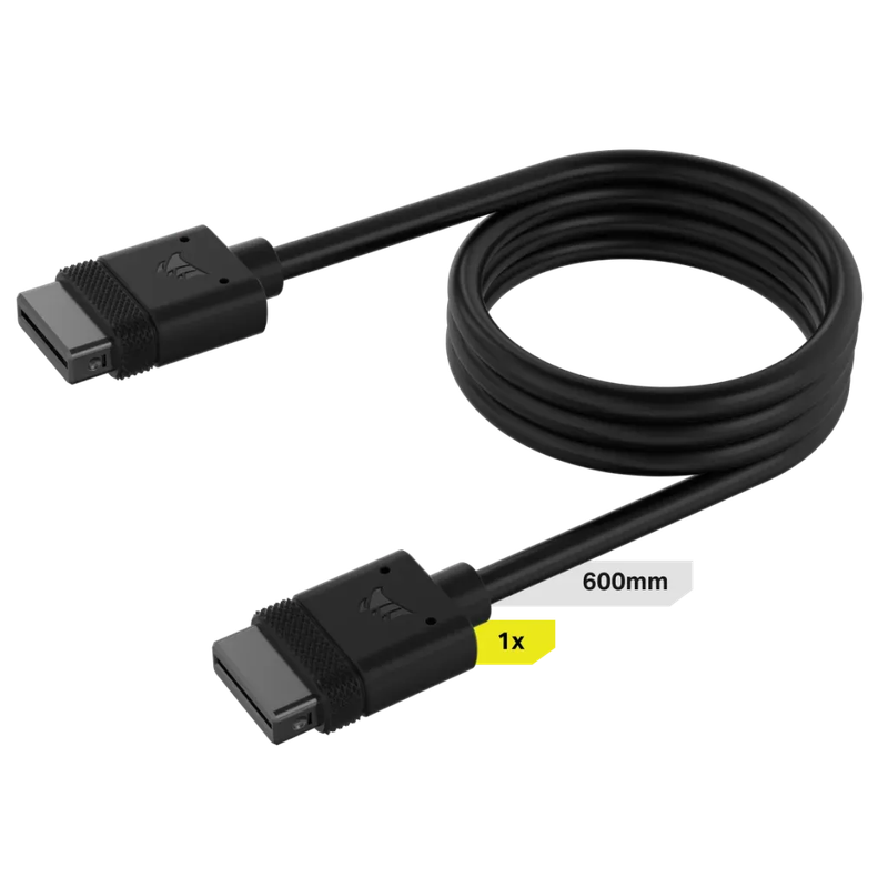 Corsair iCUE LINK Cable; 1x 600mm with Straight connectors; Black