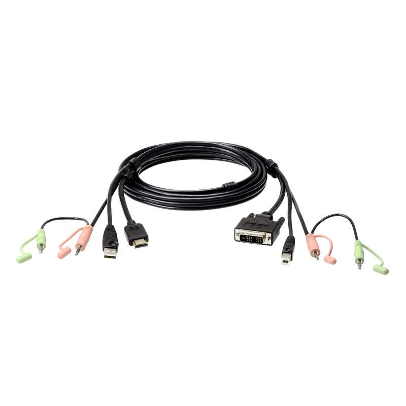 ATEN 1.8m USB HDMI to DVI-D KVM cable with Audio