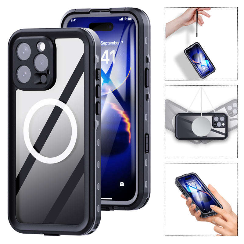 Redpepper IP68 Waterproof Shockproof Case for iPhone 16 Pro Max Black