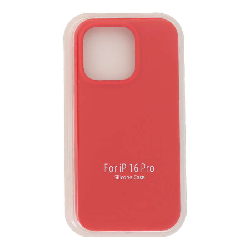 Full Pure Color Liquid Silicone Case Without Logo for iPhone 16 Pro Red
