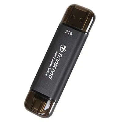 TRANSCEND 2 TB ESD310C USB3.2 TYPE A & C (USB 10Gbps) OTG COMPACT PORTABLE SSD  - Read 1050MB/s W...