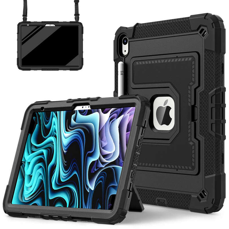 Dual Color Robot C5 Version Case with Pencil Holder & Strap for iPad 2022(iPad 10th)/2025(11th) B...