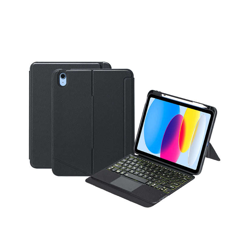 TPU Case with Detachable Keyboard & Keyboard Backlight & Trackpad & Pen Slot for iPad 2022/10th B...