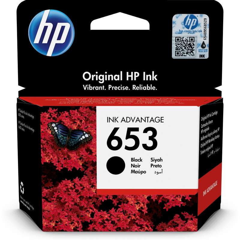 HP 653 BLACK ORIGINAL INK ADVANTAGE CARTRIDGE
