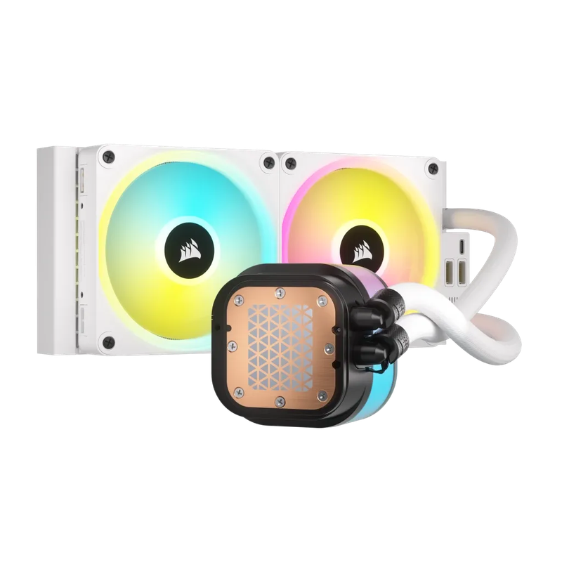 Corsair iCUE LINK H100i RGB Liquid CPU Cooler - QX120 RGB Fans - White - 240mm Radiator - Fits In...