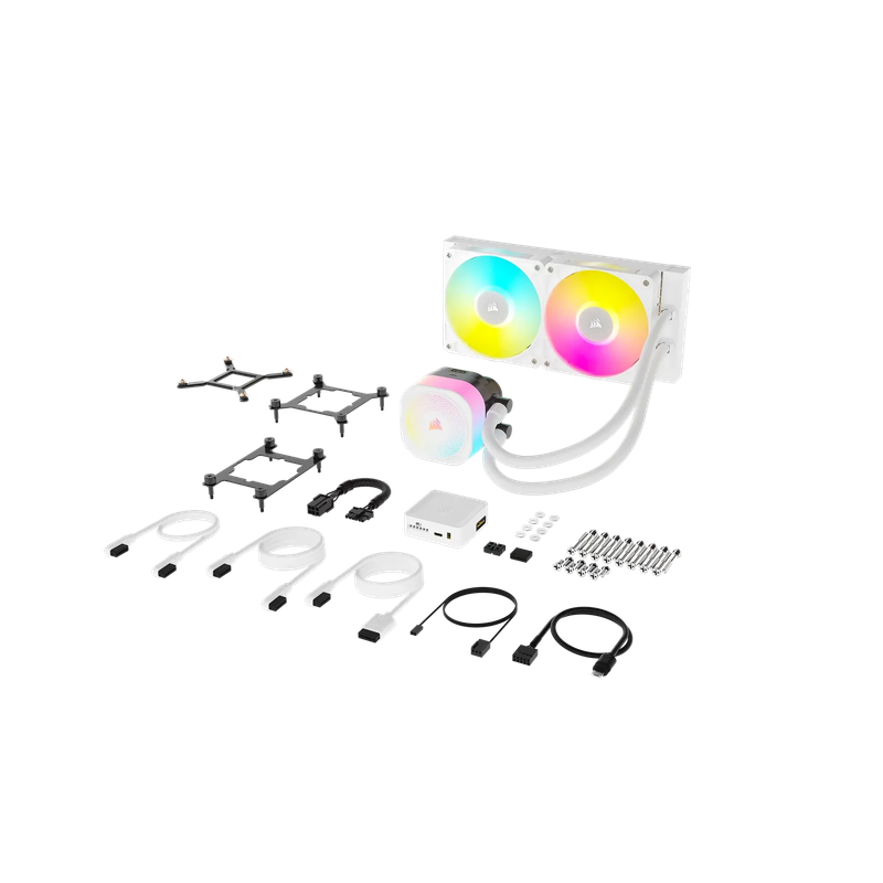 Corsair iCUE LINK TITAN 240 RX RGB Liquid CPU Cooler - White  RX120 RGB Fans  Fits Intel® ...