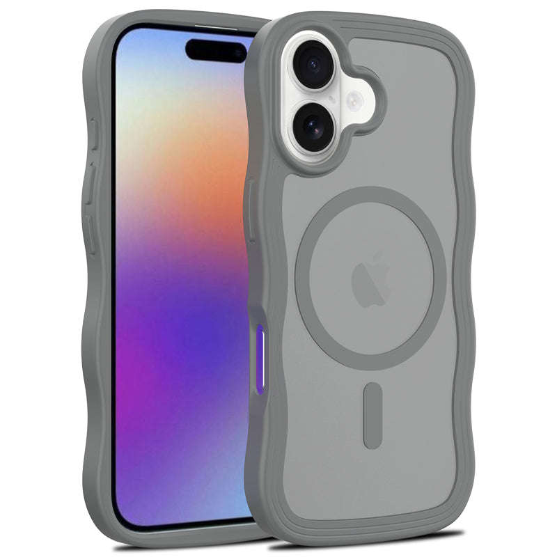 Magsafe Wavy Pattern Translucent Case for iPhone 17 Gray
